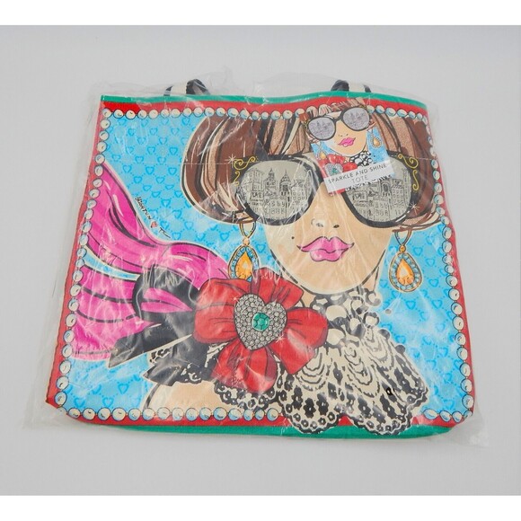 Brighton Sparkle And Shine Tote Bag Canvas Tom Clancy Design Love Shopping NWT - Picture 1 of 14